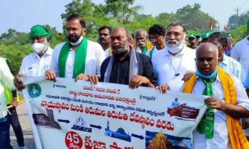 jd lakshminarayana, padayathra, farmers, nellore