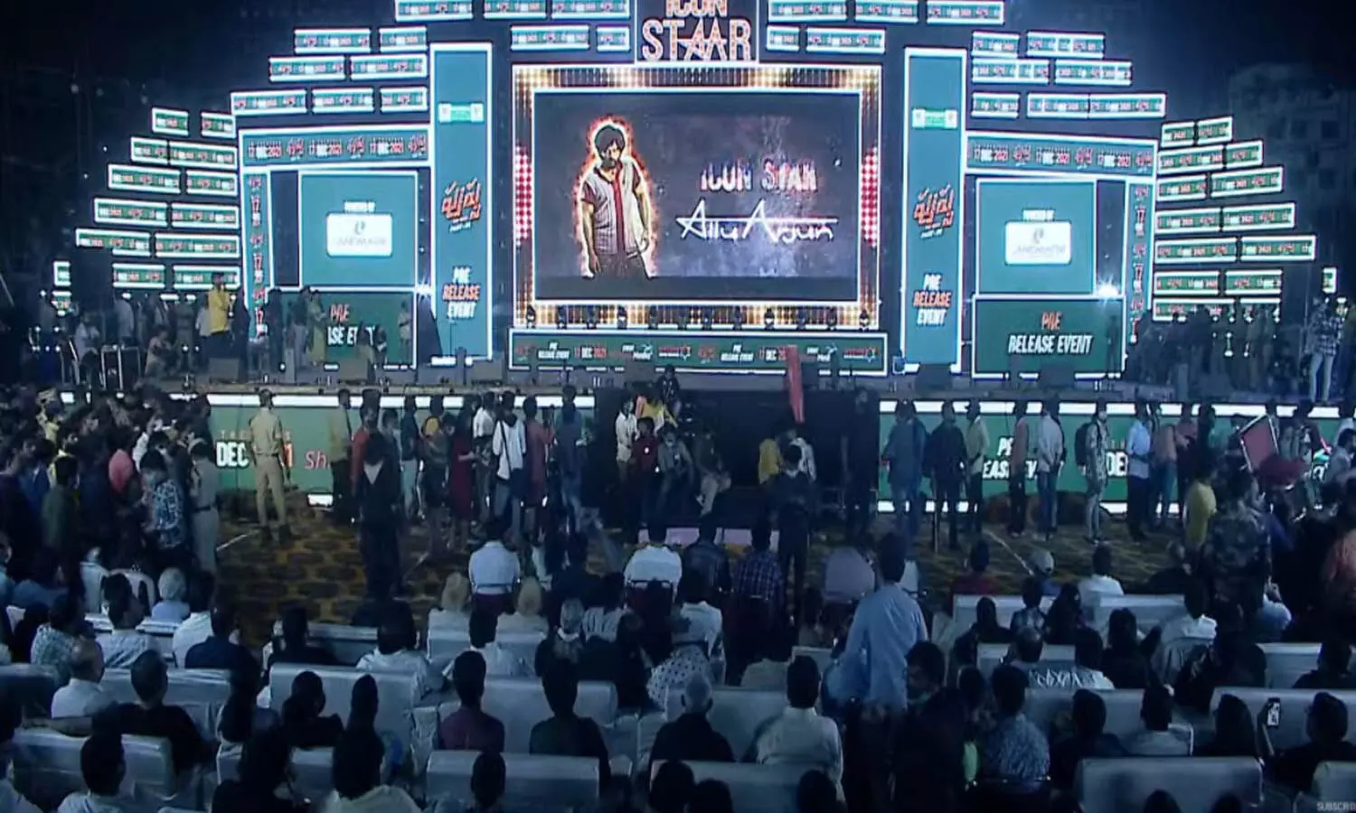 pushap pre release event, police case, sreyas media