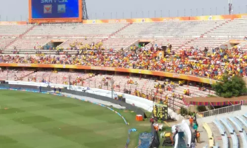 uppal stadium, power cut, electricity, police case