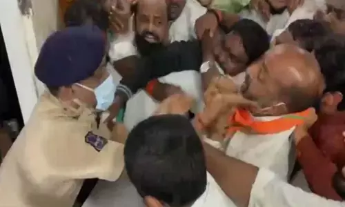 bandi sanjay, arrest, bjp, kareemnagar, trs, trasfers