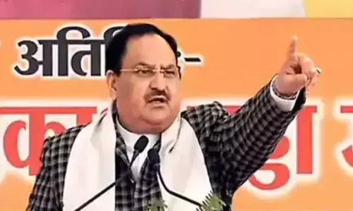 bjp, jp nadda, begumpet, rally, mahatma gandhi statue