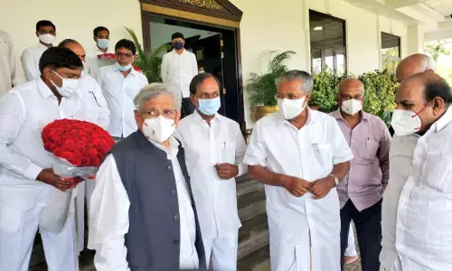 kcr, cm, cpm, cpi, sitharam yetchuri, prakash karath, d.raja, telangana