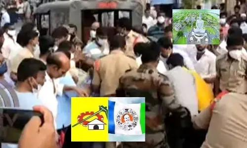 టీడీపీ - వైసీపీ నేతల మధ్య ఘర్షణ.. మద్దూరు సెంటర్లో టెన్షన్