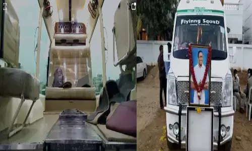 mekapati goutaham reddy, funeral, nellore, special vehicle