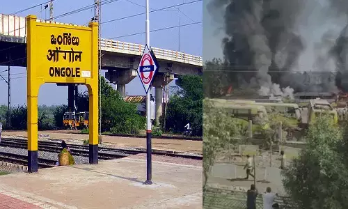 fire  accident, ongole, private buses