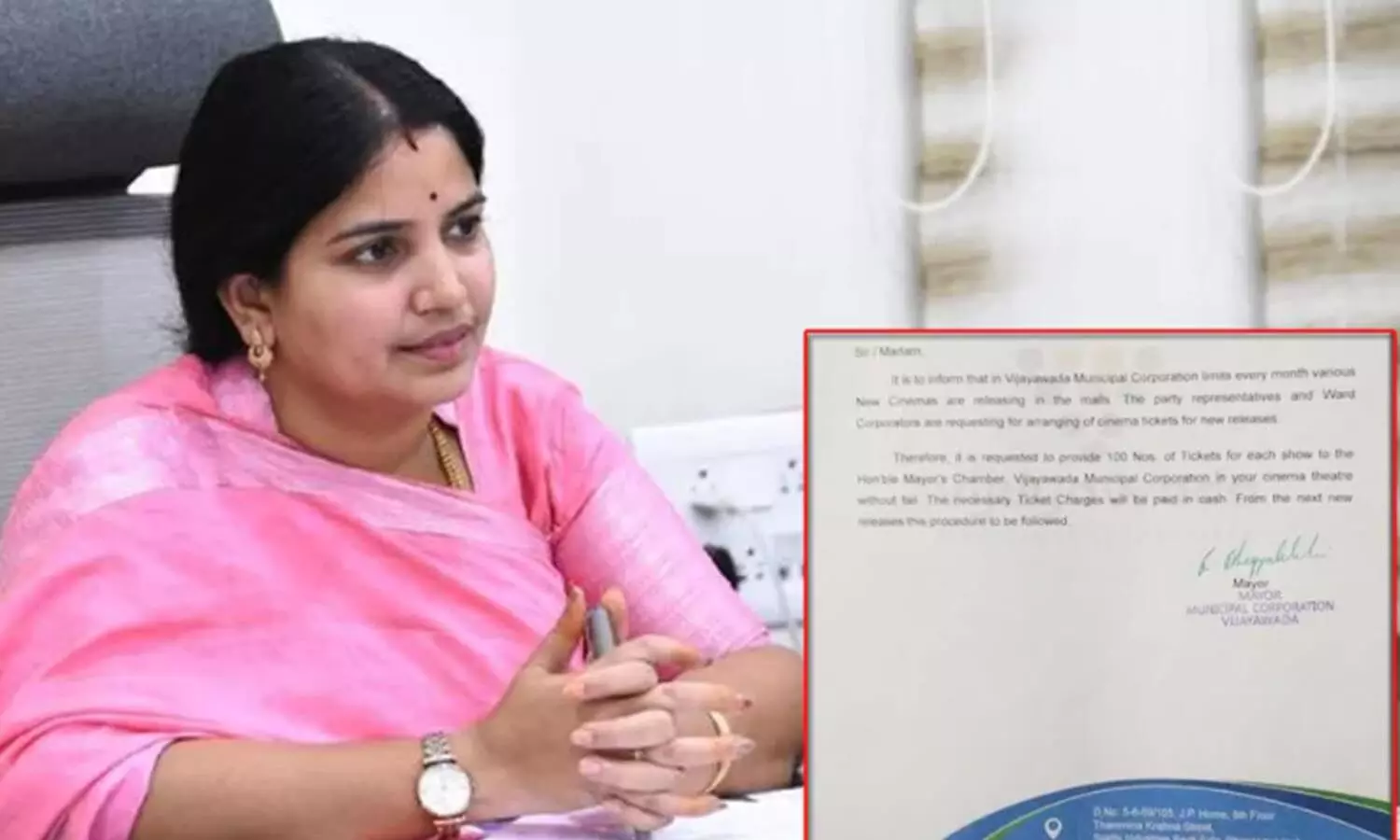 bhagyalakshmi, mayor, vijayawada, teeatre managemente