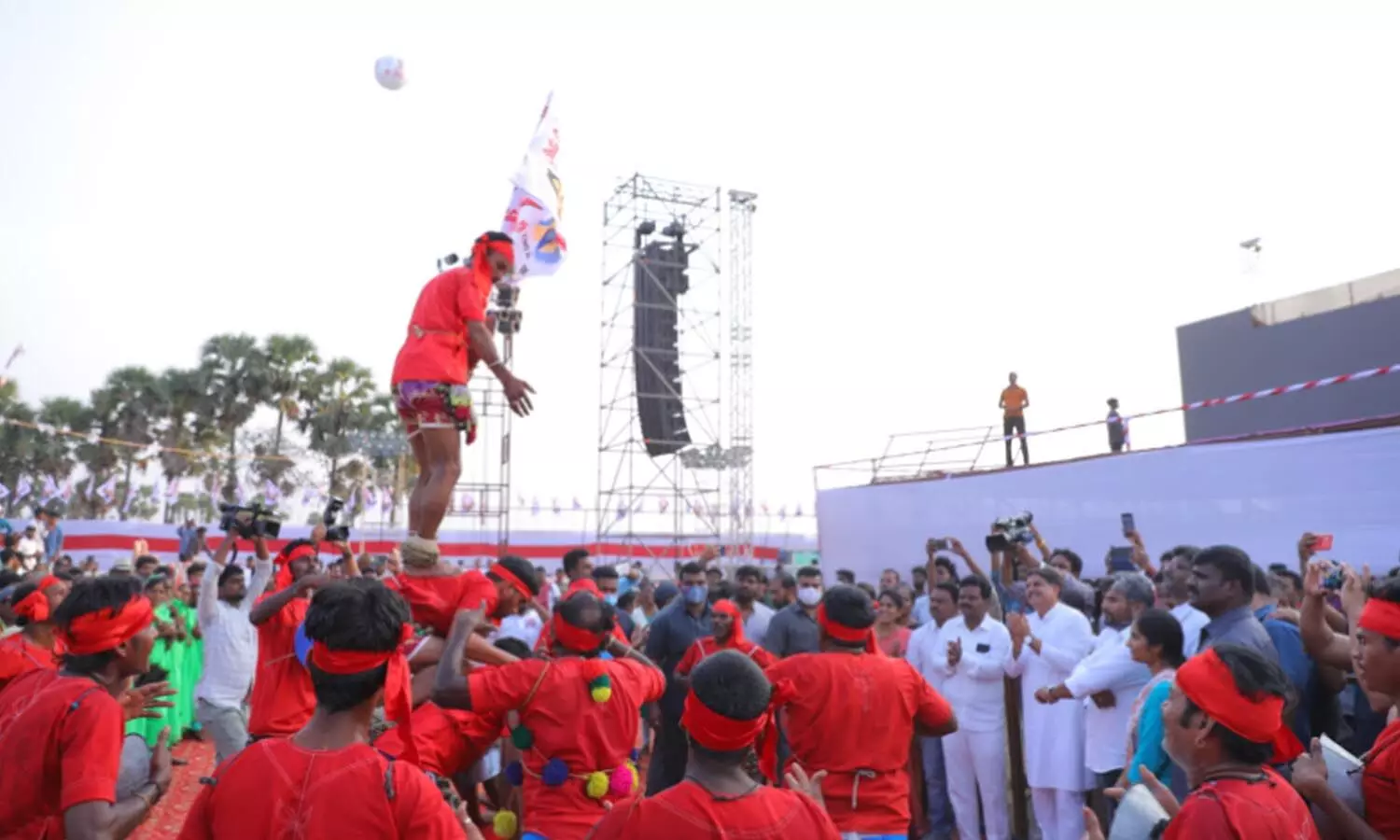 janasena formation day, culutural activiites, mangalagiri