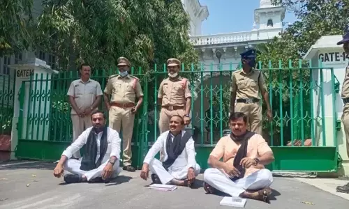 bjp mlas, protest, democracy, indira park, hyderabad
