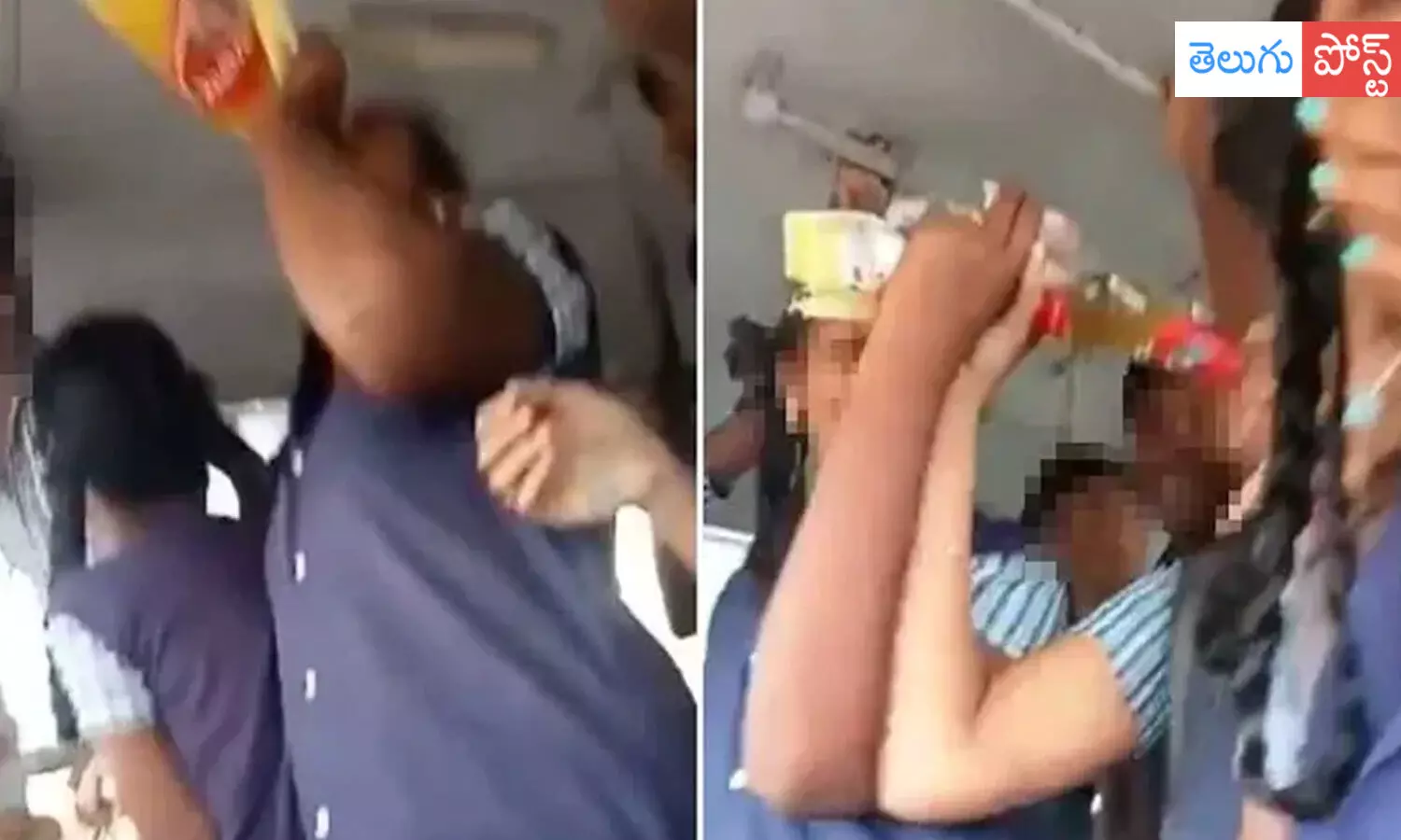 స్కూల్ బస్సులో బీరు తాగి విద్యార్థినుల హల్ చల్ !