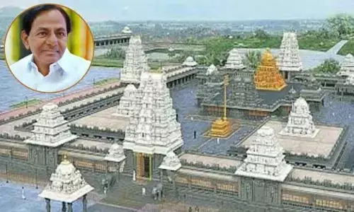 kcr, chief minister, yadadri, today, temple