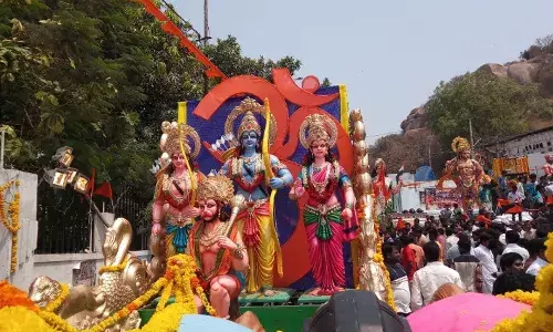 shobha yathra, srirama navami, police, bjp, vhp, rss,  hyderabad
