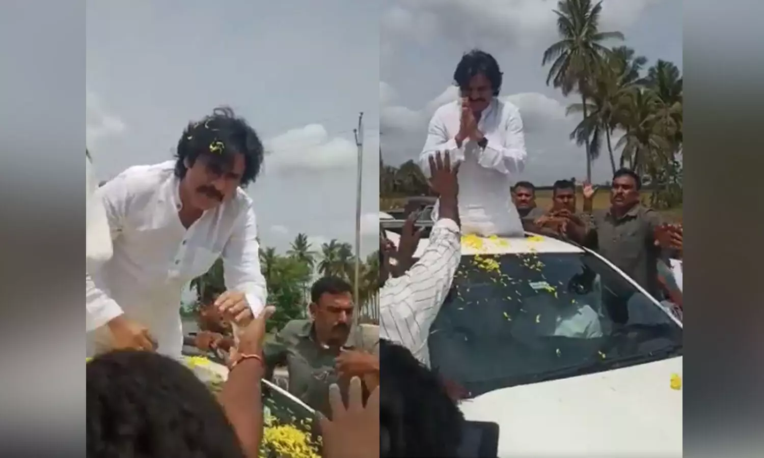 వేలేరులో పవన్ కల్యాణ్ కు ఘనస్వాగతం