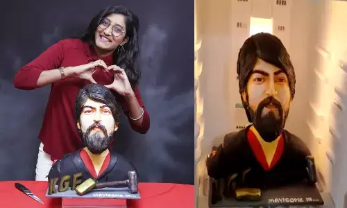 యశ్ వీరాభిమాని.. కేక్ రూపంలో హీరో బొమ్మను తయారు చేసిన అనీల(video)