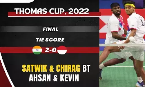 థామస్ కప్ డబుల్స్ టైటిల్ భారత్ దే.. ఫైనల్స్ లో చెలరేగిన సాయిరాజ్-చిరాగ్