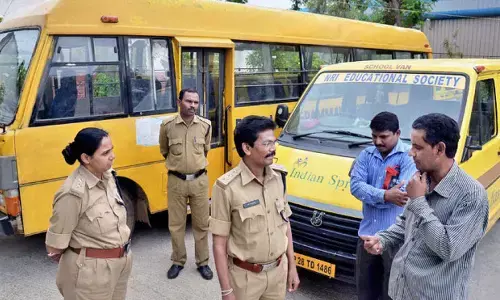 పది స్కూల్ బస్సులు సీజ్