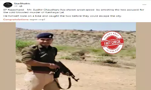 ఫ్యాక్ట్ చెక్: కన్హయ్య లాల్ హంతకులను రాజసమంద్ ఎస్పీ బైక్ పై వెంబడించలేదు