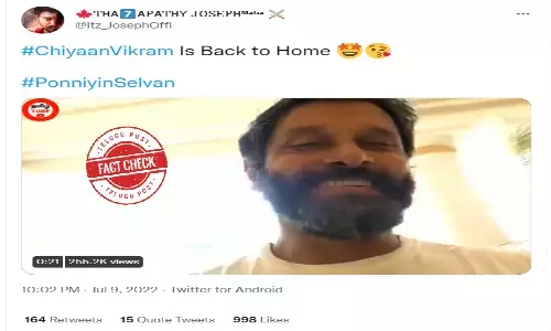 Viral video of Chiyaan Vikram is NOT recent, it is from 2017