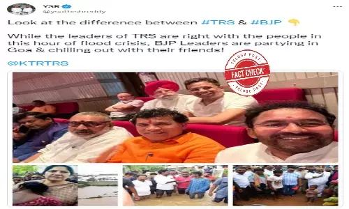 వైరల్ ఇమేజ్ గోవాలో బీజేపీ నేతలు పార్టీలు చేసుకుంటున్నట్లు చూపించట్లేదు, అది పార్టీ పార్లమెంటరీ సమావేశంలో తీసినది
