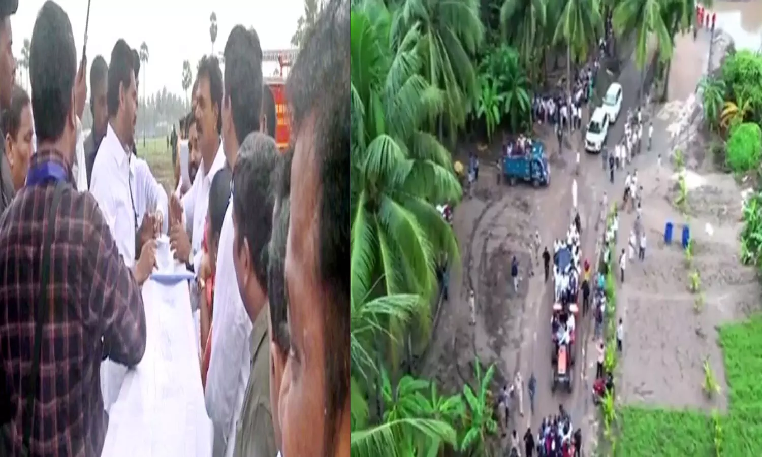 వర్షంలోనే జగన్ పర్యటన