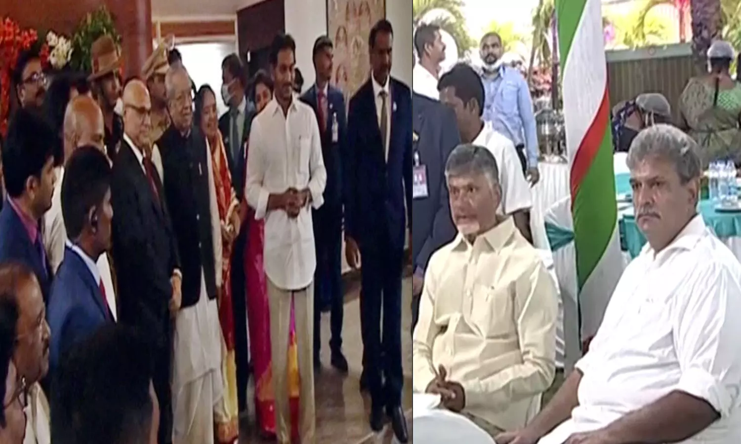 రాజ్‌భవన్ లో జగన్, చంద్రబాబు