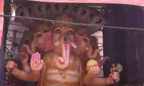 ఖైరతాబాద్ లో కొలువుదీరిన పంచముఖి లక్ష్మీగణపతి.. నేటి నుంచి దర్శనం