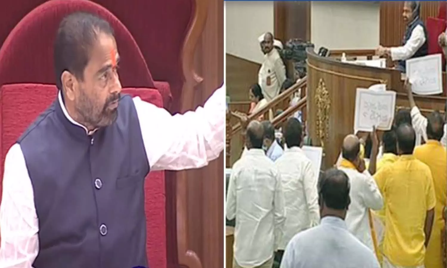 అసెంబ్లీ సమావేశాలు ప్రారంభం .. ఆందోళనకు దిగిన టీడీపీ