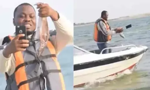 చేపతో సెల్ఫీ తీసుకుని.. నెటిజన్లకు నవ్వుతెప్పిస్తోన్న వీడియో !