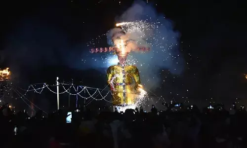 ravan dahan in chhattisgarh, clerk suspend