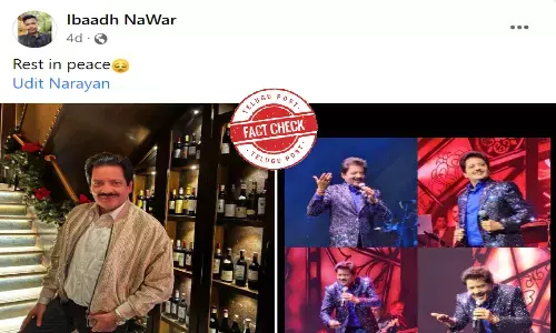 నిజ నిర్ధారణ: నేపథ్య గాయకుడు ఉదిత్ నారాయణ్ మృతి అంటూ వచ్చిన సోషల్ మీడియా పోస్ట్‌లు అవాస్తవం