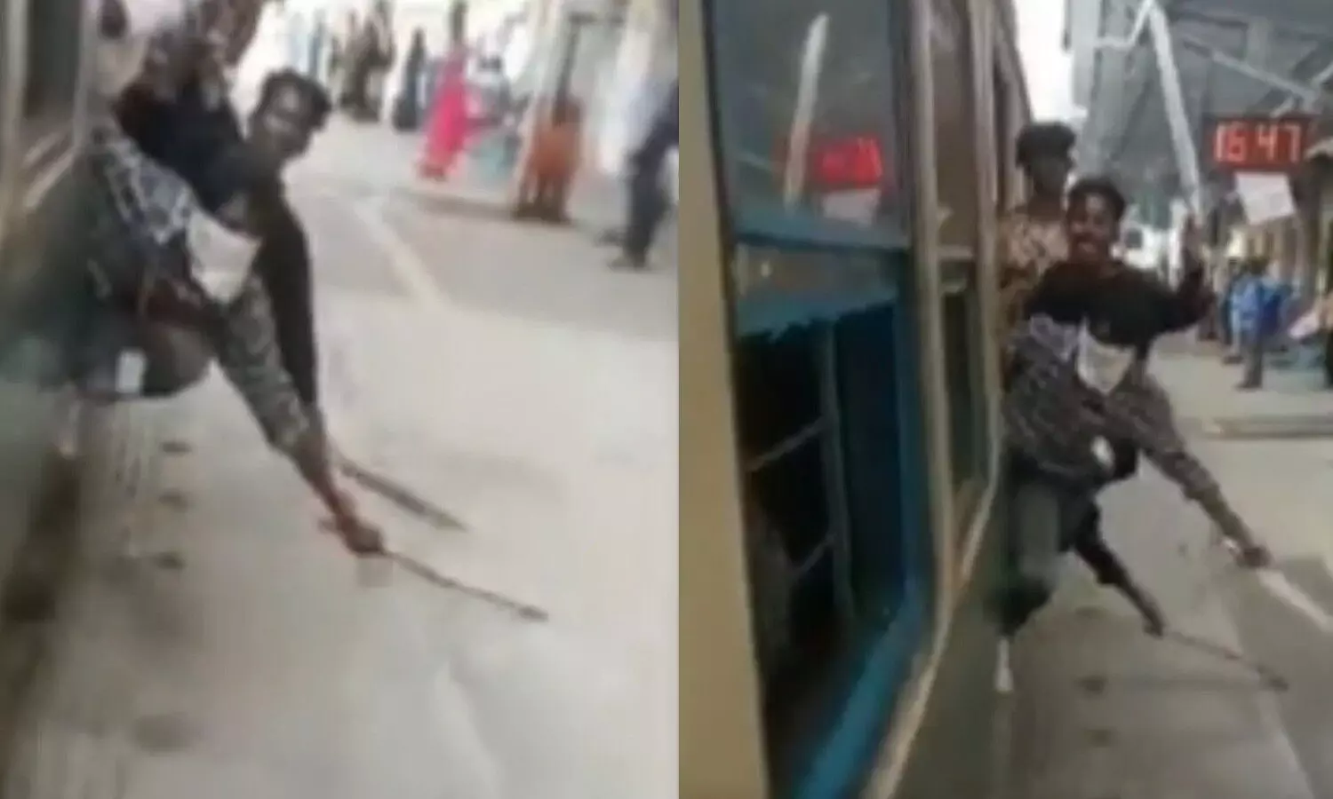 ఏ మాత్రం తగ్గని విద్యార్థుల ఆగడాలు.. కత్తులతో రైలులోనూ, రైల్వే స్టేషన్ లోనూ