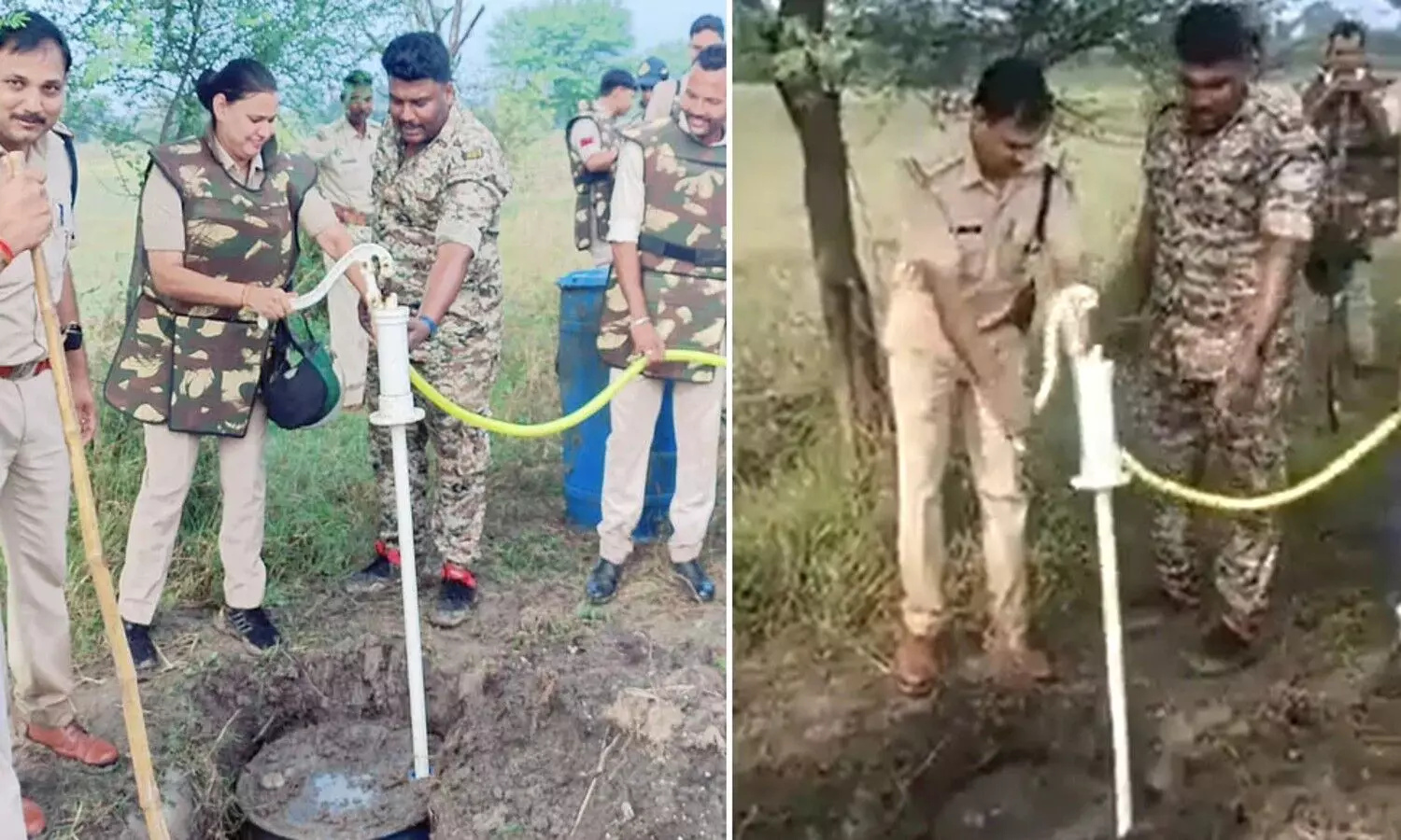 హ్యాండ్ పంపు నుండి దూకుతున్న మద్యం