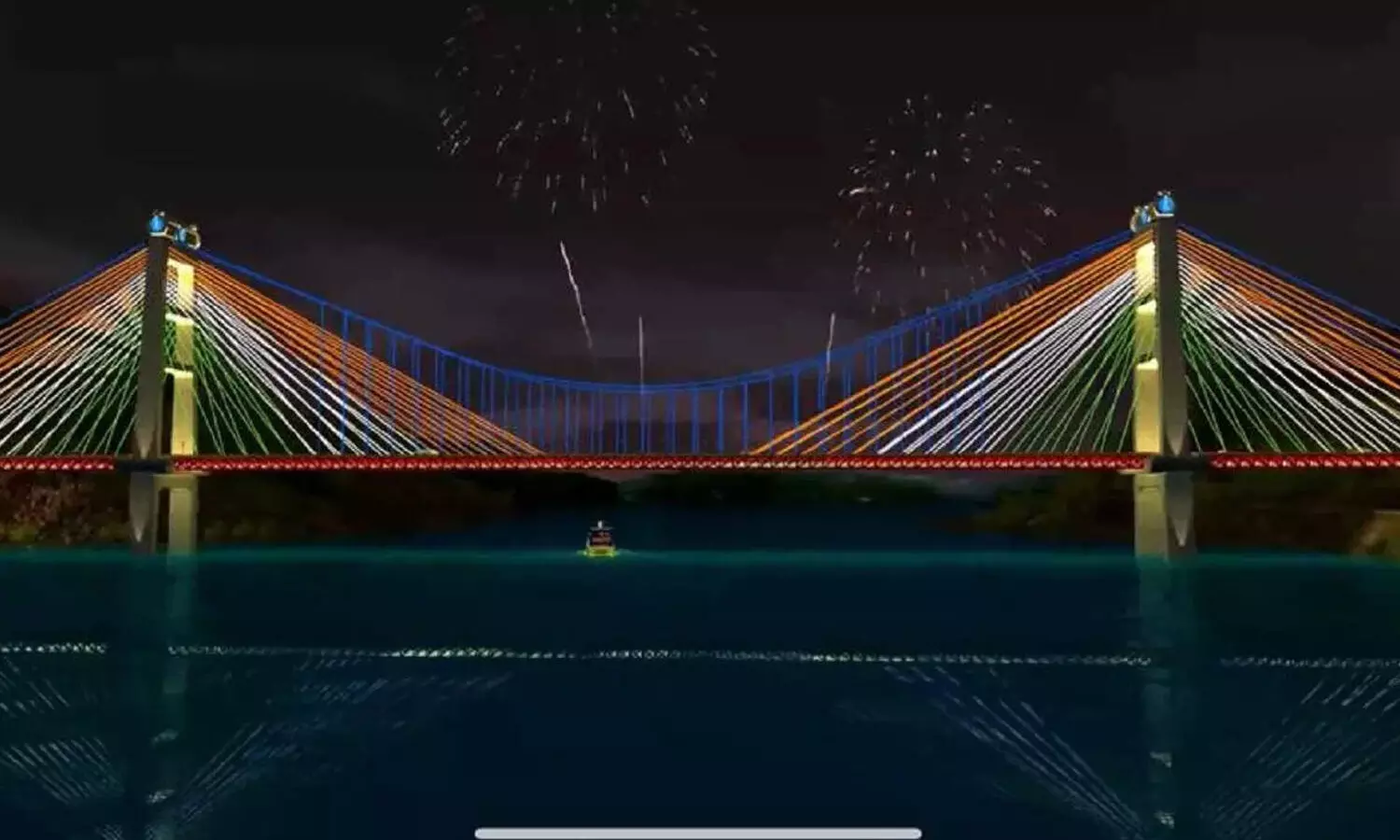 krishna river iconic cable bridge, minister nitin gadkari