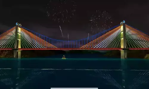 krishna river iconic cable bridge, minister nitin gadkari