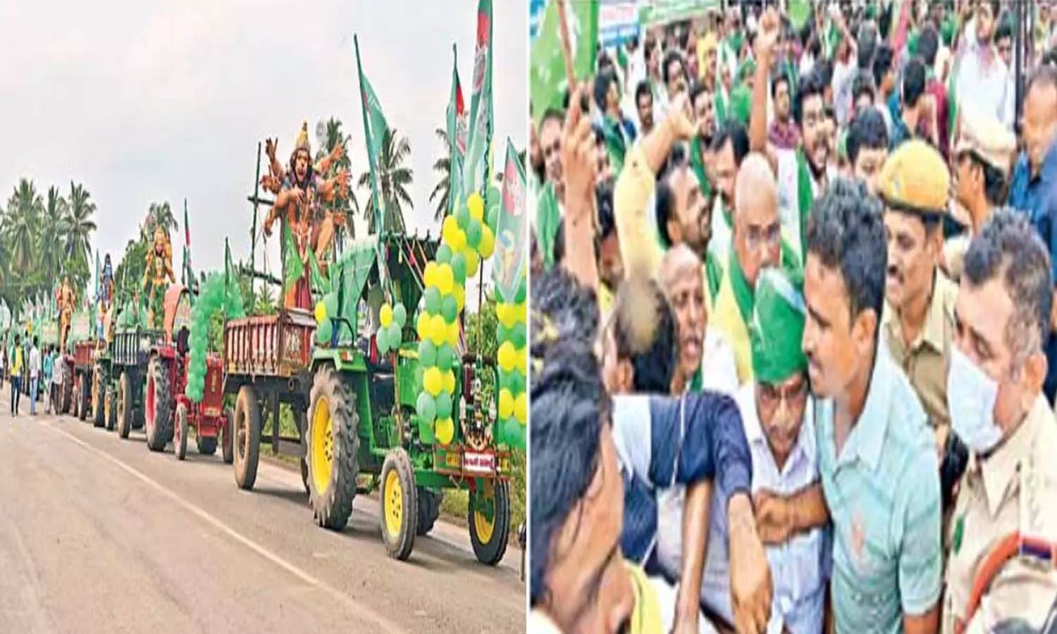 టెన్షన్ మధ్య యాత్ర.. నిరసనల హోరు