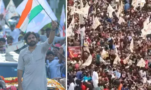 భారీ ర్యాలీలో పవన్