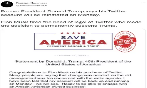 Fact Check: US ex-President Trump did not make any statement on Elon Musks acquisition of Twitter