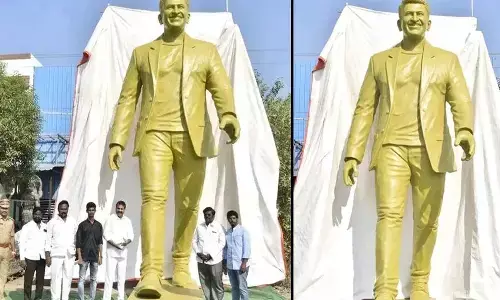 puneeth rajkumar 21 feet statue
