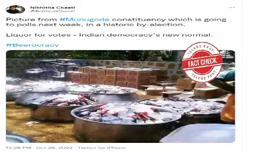 Fact Check: Images of liquor bottles in huge vessels are NOT relating to Munugode bypoll
