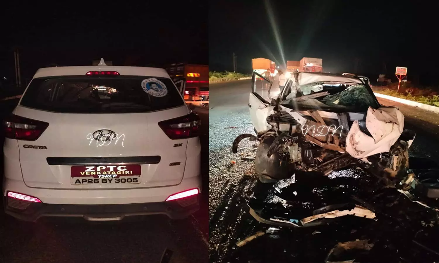 ycp zptc venkateswarlu, zptc died in road accident ycp zptc venkateswarlu, zptc died in road accident