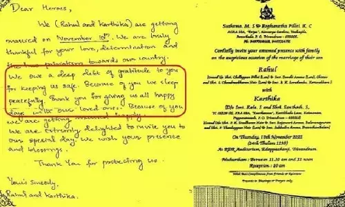 kerala wedding card, wedding invitation to indian army