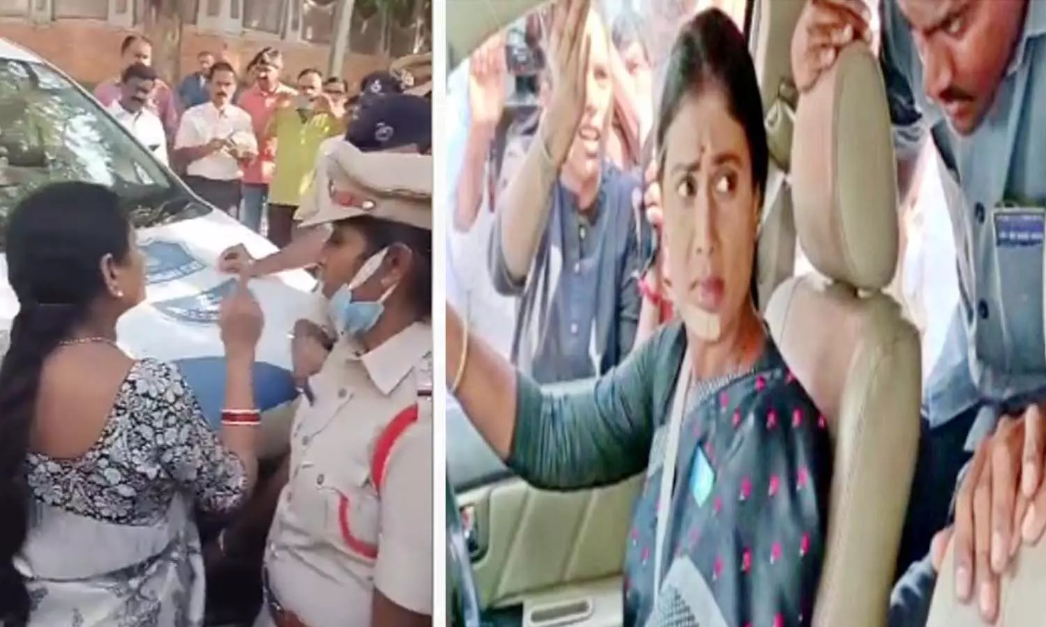 వైఎస్ విజయమ్మ ధర్నా