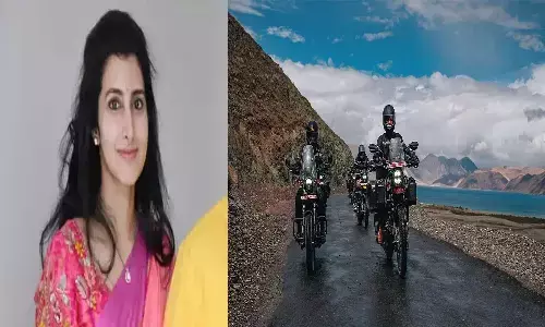 nara brahmani. leh, bike riding