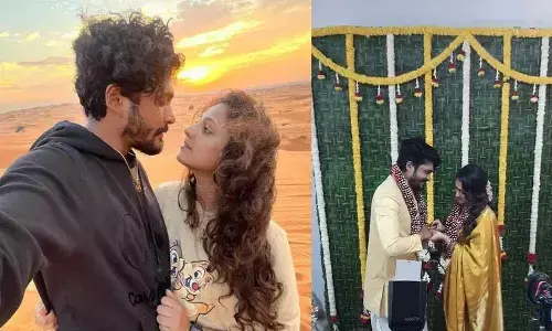 kannada love couple, vasishta and haripriya engagement