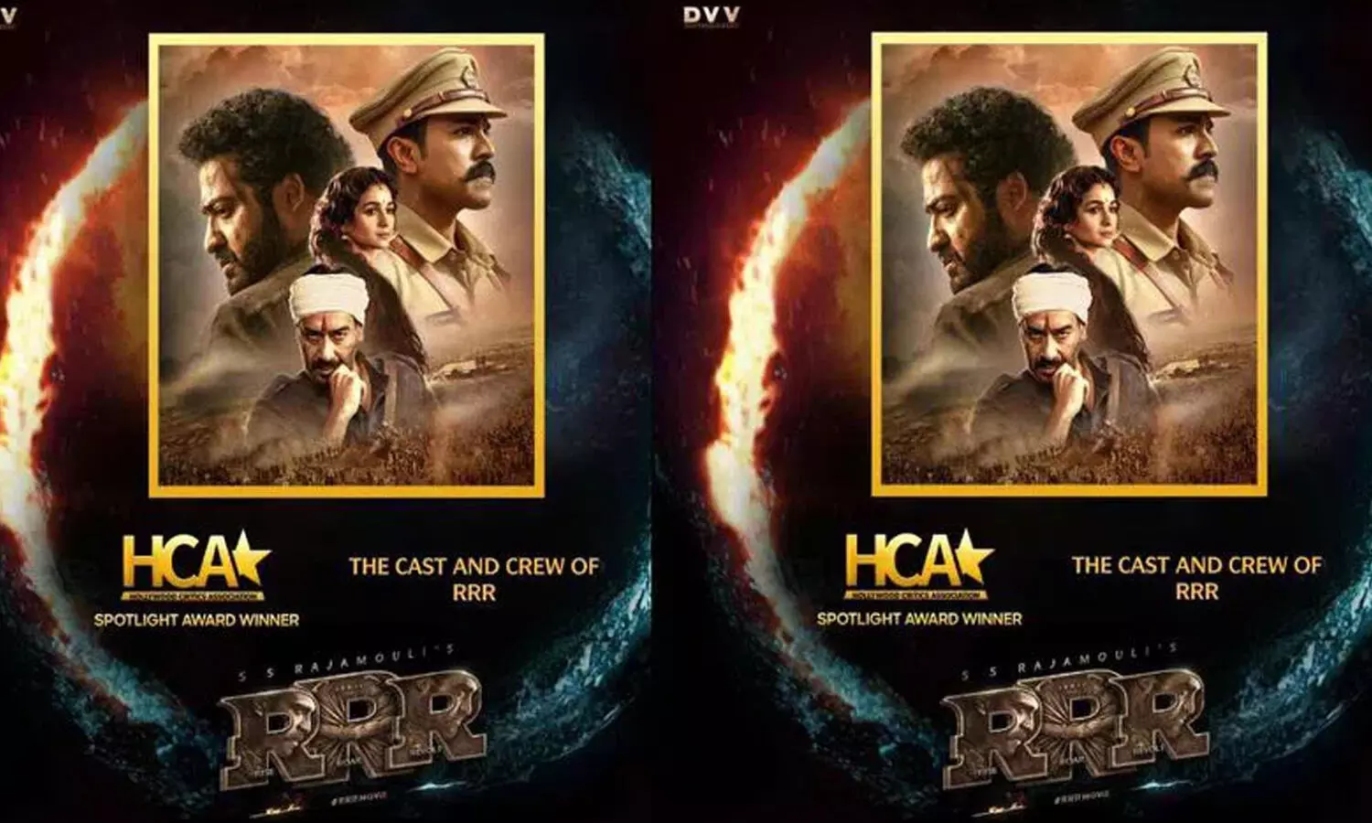 HCA spotlight winner award for RRR, RRR Awards