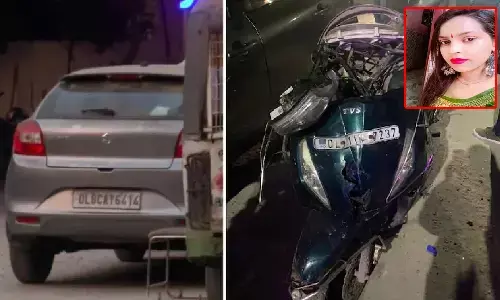 delhi crime news, delhi car accident, woman died in car accident