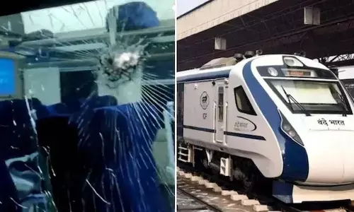 వందేభారత్ రైలుపై రాళ్ల దాడి
