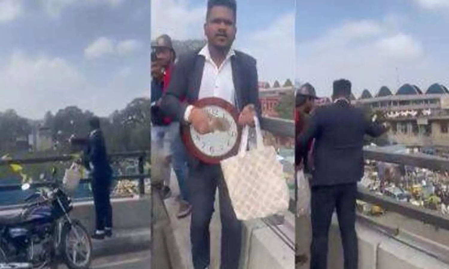 రద్దీ రోడ్డులో కరెన్సీ నోట్ల వర్షం