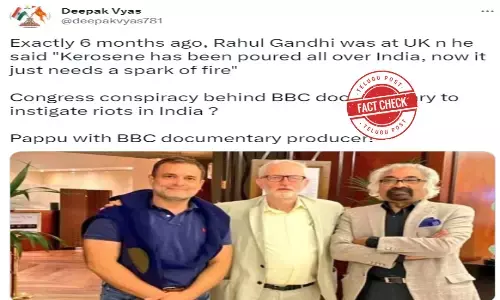 Fact Check: Viral photo of Rahul Gandhi with a claim that he met the producer of controversial BBC documentary on Modi is fake