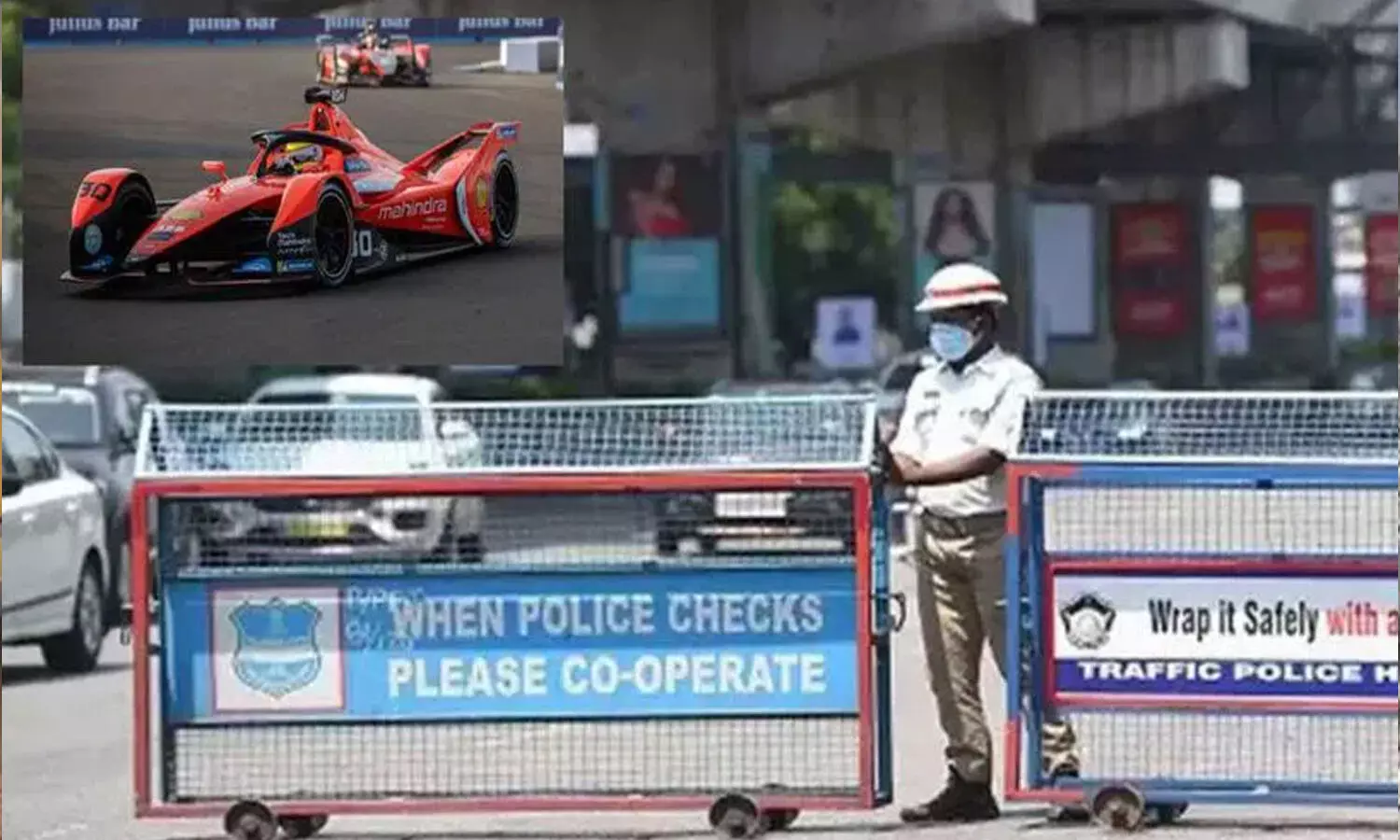 ntr marg, formula e race, traffic restrictions