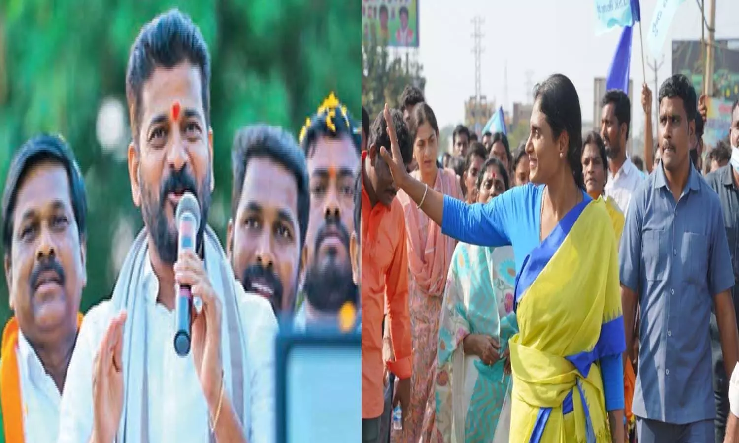 ఒకే చోట రేవంత్, షర్మిల పాదయాత్ర